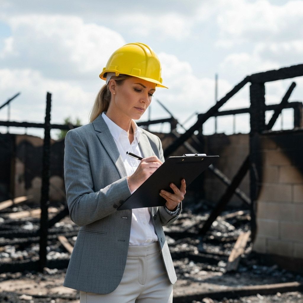 Professional claims adjuster at work